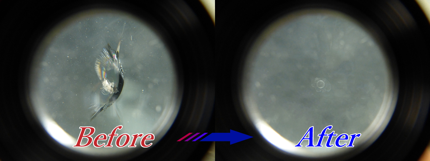 ガラスリペア ビフォーアフター(Glass Repair Before After)